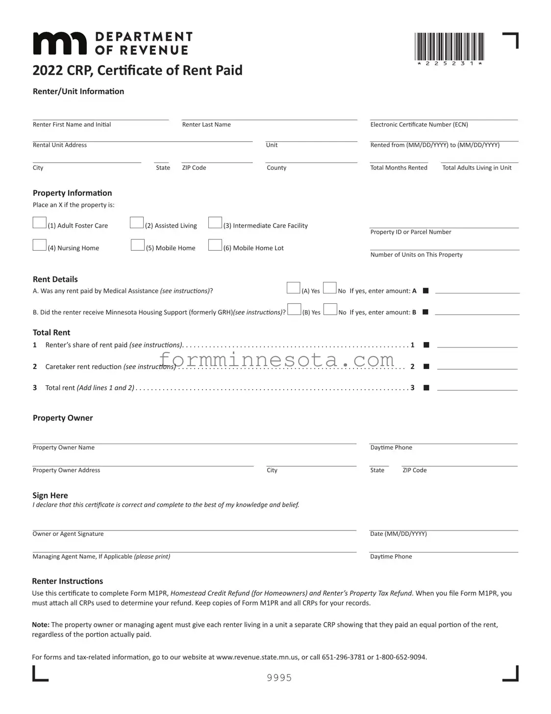 Minnesota Crp Template