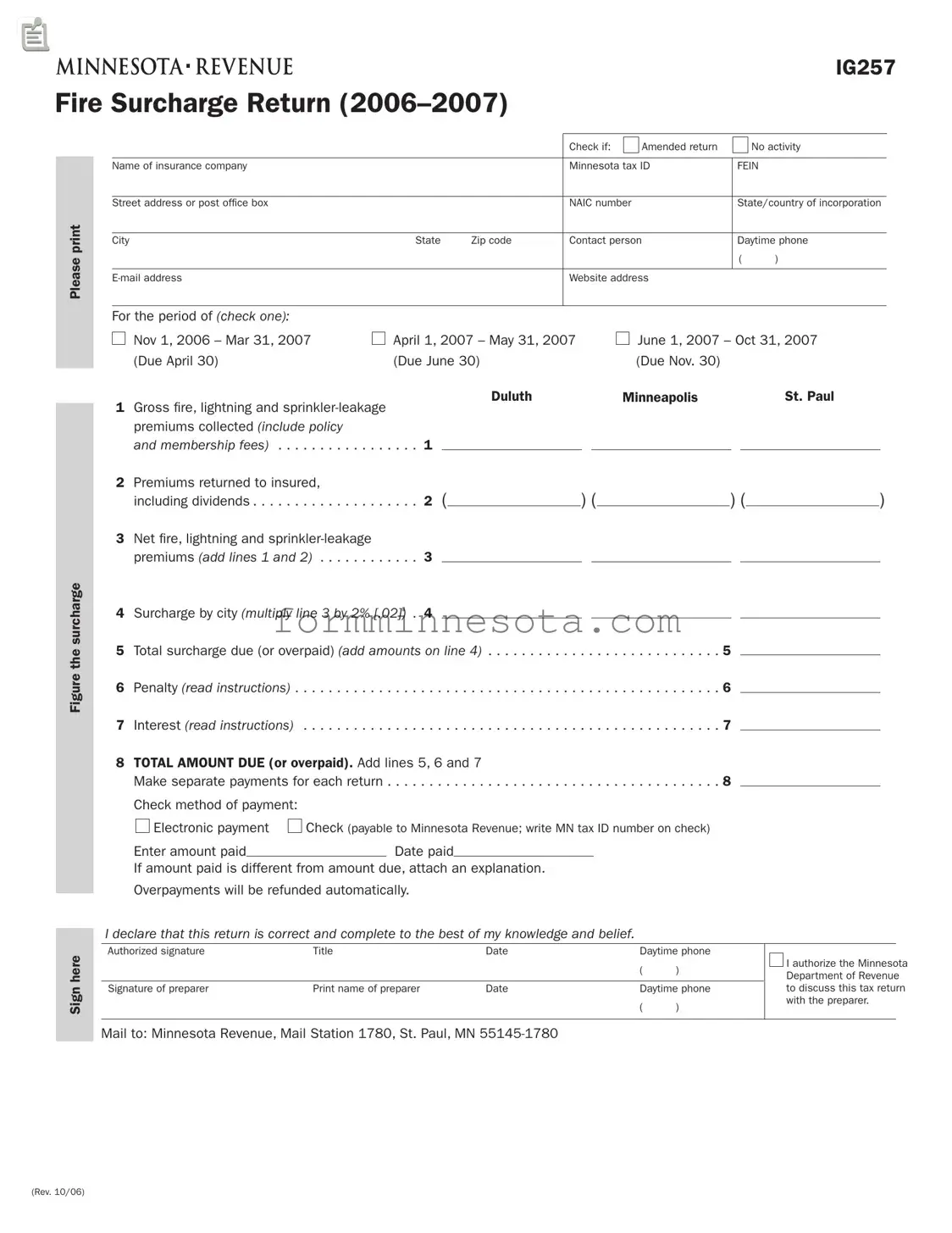 Minnesota Ig257 Template
