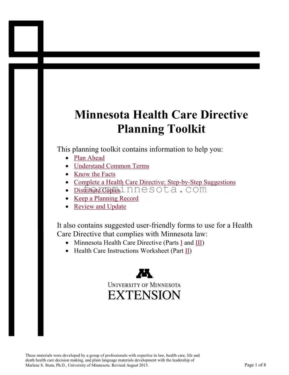 Mn Care Directive Template