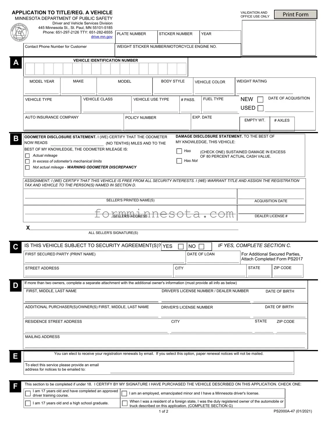 Mn Dmv Template