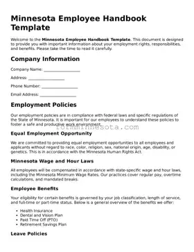 Free Employee Handbook Form for the State of Minnesota