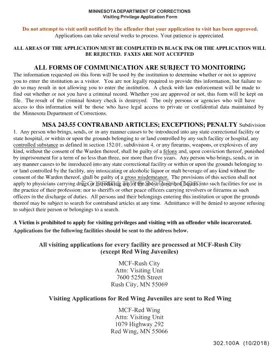 Mn Doc Visiting Template